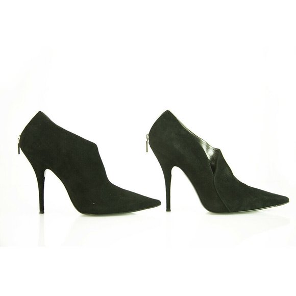 Casadei Flora Black Leather Platform Stiletto Bootie Size 38  Casadei High Heels Ankle Booties Shoes
